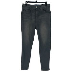 Democracy “Ab” Solution Women’s Gray Jeans Sz 10 Distressed Pockets Stretch